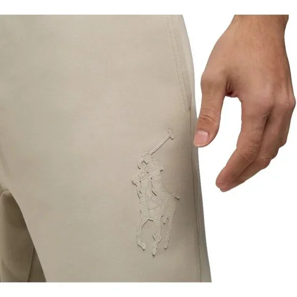 Polo Ralph Lauren Men’s Leather Pony Double-Knit Jogger Pants 4XB Beige - Picture 2 of 8